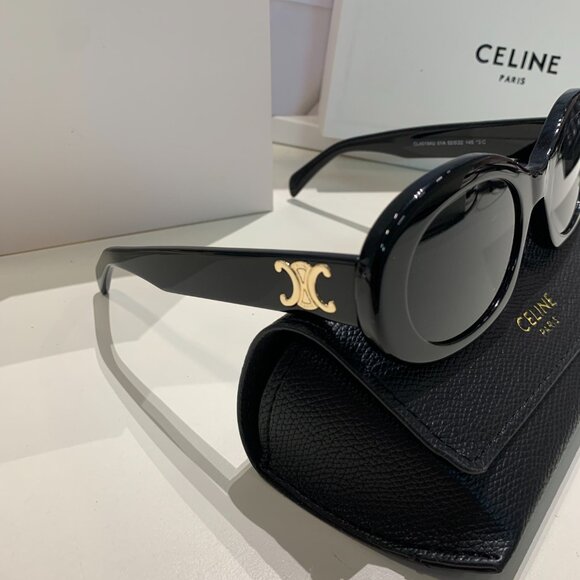 Like New Celine Triomphe Oval Sunglasses 52 mm - Picture 3 of 4